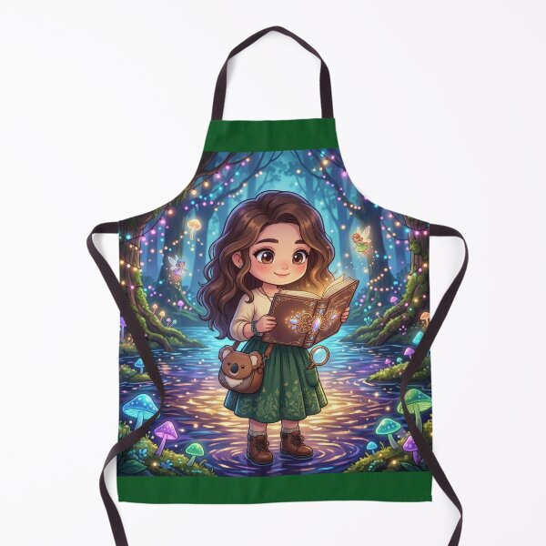 Item preview, Enchanted Forest Girl Reading Magic Book Fantasy Art Decor designed and sold by Azurart2.