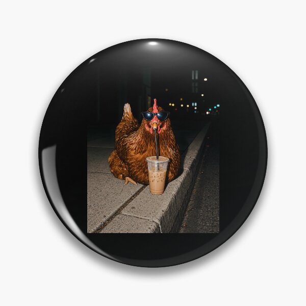 Item preview, Chicken Drinking Iced Coffee designed and sold by Poopielandia.
