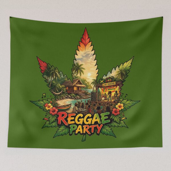 Item preview, Reggae Party Cannabis Leaf Tropical Beach Concert designed and sold by digitalbob60.