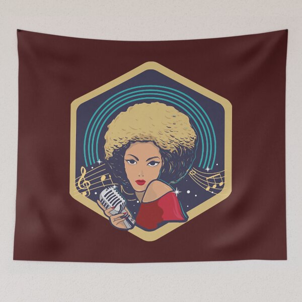 Item preview, Afro Latina lady singer 90s Singer Men Logo Music designed and sold by KaseyGreenfel.