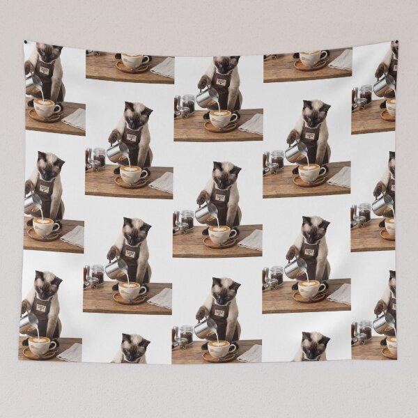 Item preview, Barista Siamese Cat designed and sold by PictoVibe.