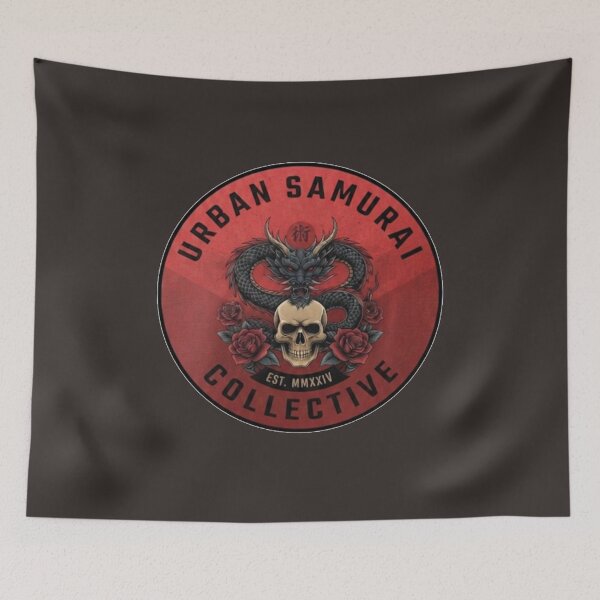 Item preview, Urban Samurai Collective Japanese Dragon Skull Art designed and sold by PatternPopp.