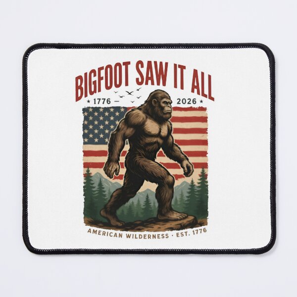 Item preview, Bigfoot Saw It All 1776-2026 Patriotic, Funny Sasquatch America 250 Years Vintage USA Flag Graphic designed and sold by Zizo-DR44.