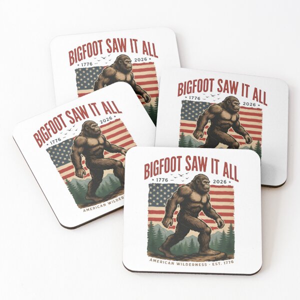 Item preview, Bigfoot Saw It All 1776-2026 Patriotic, Funny Sasquatch America 250 Years Vintage USA Flag Graphic designed and sold by Zizo-DR44.