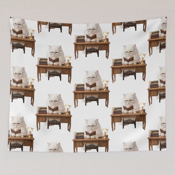 Item preview, Librarian Persian Cat designed and sold by PictoVibe.