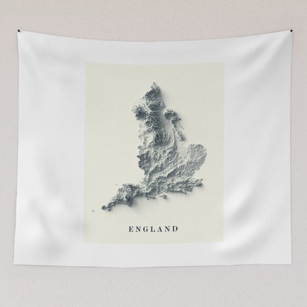 Item preview, England Shaded Relief 3D Map digitally-rendered designed and sold by ThinkAboutMaps.