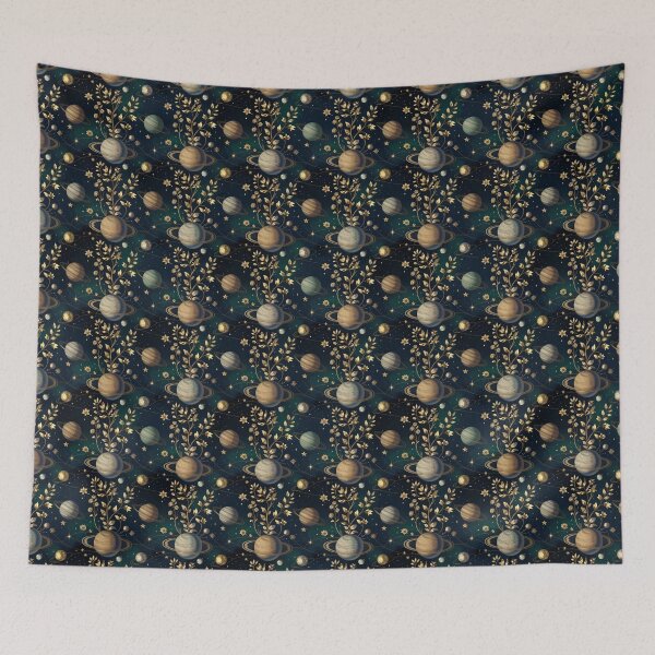 Item preview, Celestial Botanical Luxe Seamless Pattern designed and sold by GalacticLabs.