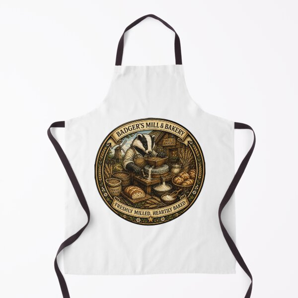 Item preview, Badger's Mill & Bakery | Cozy Woodland Bakery | Cottagecore Badger Baker Fantasy designed and sold by MrDev.