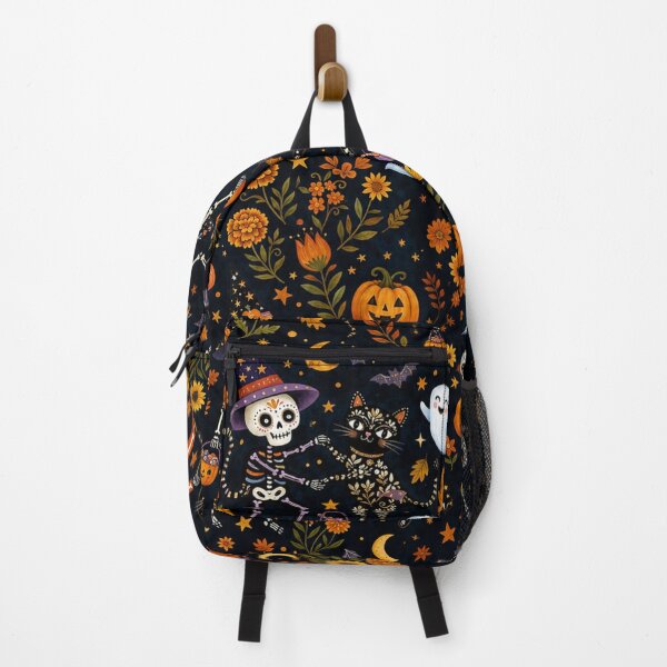 Item preview, Spooky Halloween Cats and Skeleton Pattern designed and sold by Iampoji.