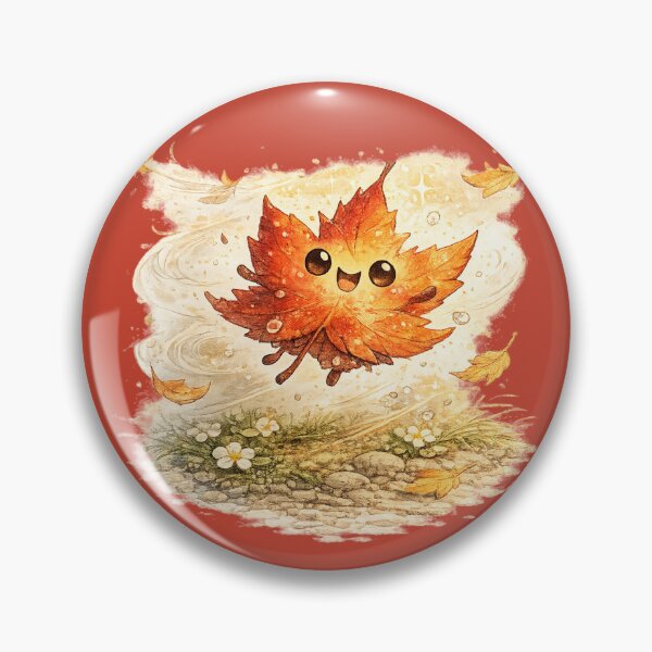 Item preview, Kawaii Autumn Leaf Illustration – Cute Windswept Free Falling Maple Art designed and sold by MagicMakerPh.