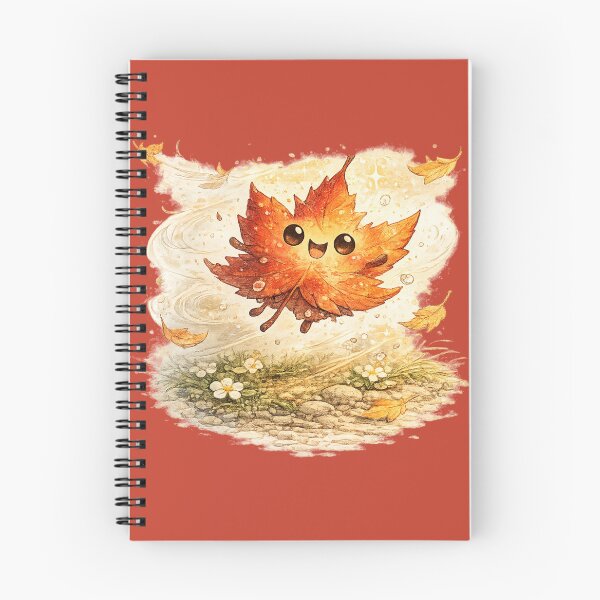Item preview, Kawaii Autumn Leaf Illustration – Cute Windswept Free Falling Maple Art designed and sold by MagicMakerPh.
