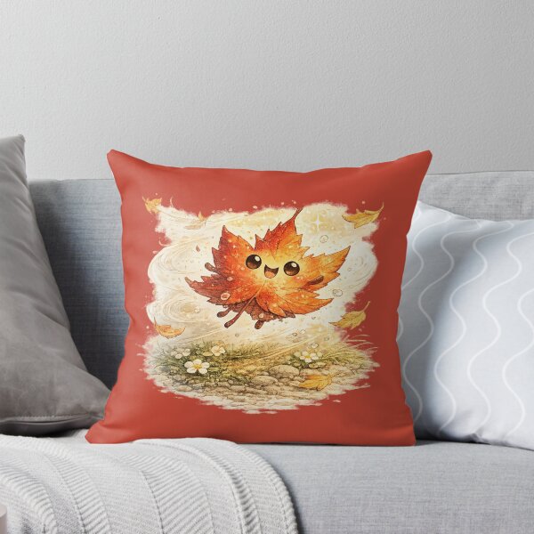 Item preview, Kawaii Autumn Leaf Illustration – Cute Windswept Free Falling Maple Art designed and sold by MagicMakerPh.