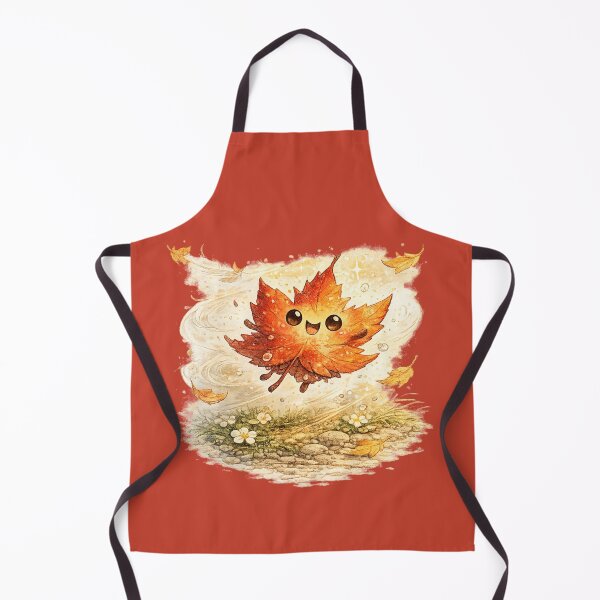 Item preview, Kawaii Autumn Leaf Illustration – Cute Windswept Free Falling Maple Art designed and sold by MagicMakerPh.