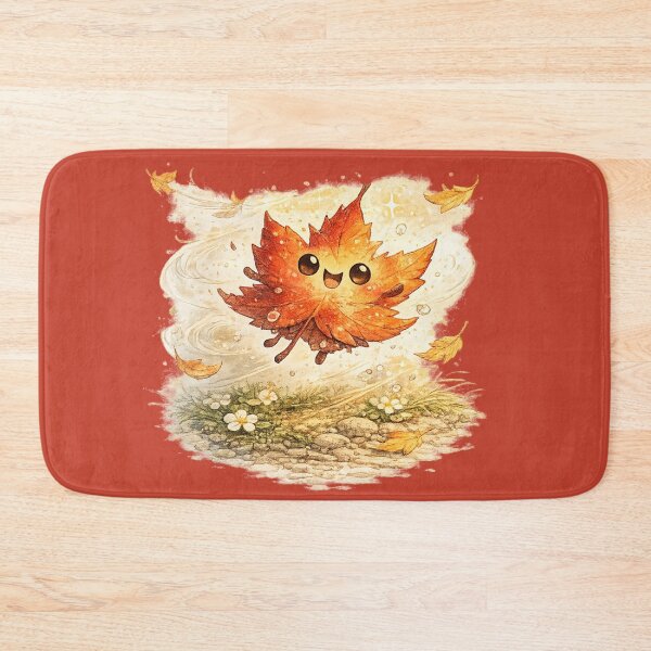 Item preview, Kawaii Autumn Leaf Illustration – Cute Windswept Free Falling Maple Art designed and sold by MagicMakerPh.