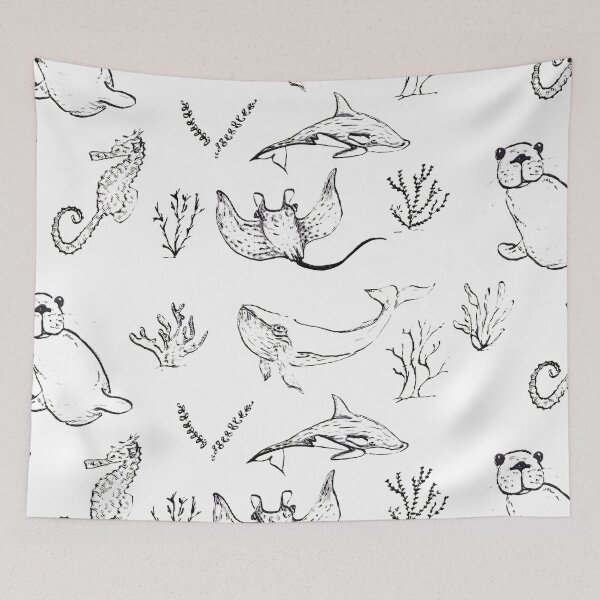 Item preview, Hand-Drawn Sea Life Collection – Ocean Wildlife Illustration designed and sold by ArtwithKellie.