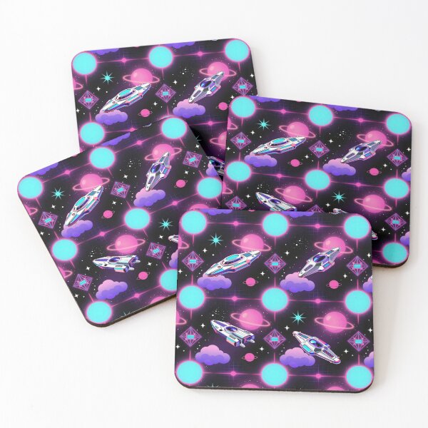 Item preview, Vaporwave Starships Seamless Pattern designed and sold by GalacticLabs.