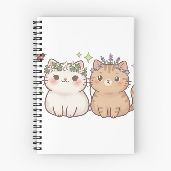 Item preview, Cute Kawaii Best Friends Flower Crown Cats Sticker | Anime Style Lavender Kitten Art | Laptop Sticker | Gift for Cat Lovers designed and sold by Chipkooo.