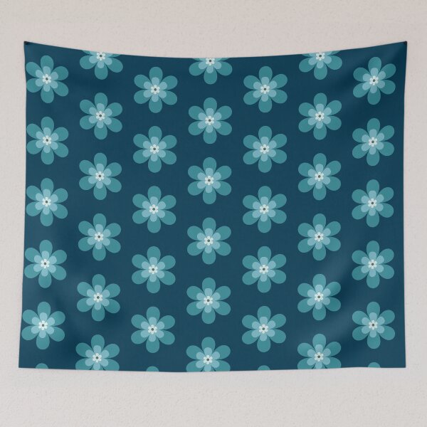 Item preview, Retro Teal Floral Abstract Minimalist Seamless Pattern designed and sold by Jyoti-Quotes.