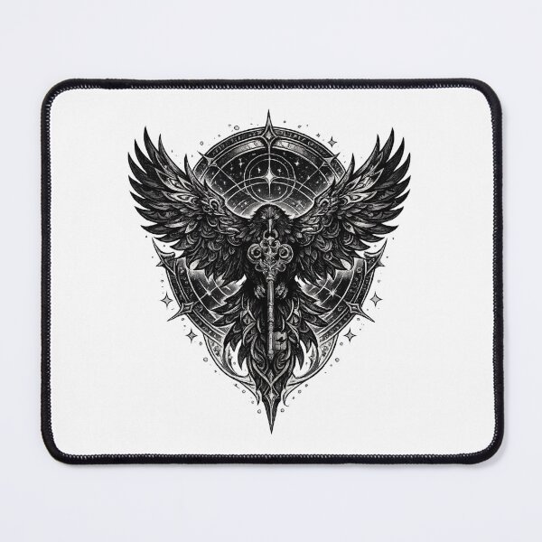 Item preview, Raven of the Forgotten Key | Gothic Dark Fantasy Raven | Mystical Skeleton Key designed and sold by MrDev.