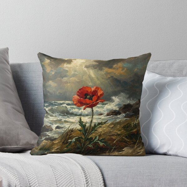 Item preview, Red Poppy Botanical Study in Winslow Homer American Realist Style designed and sold by OddlySticky.