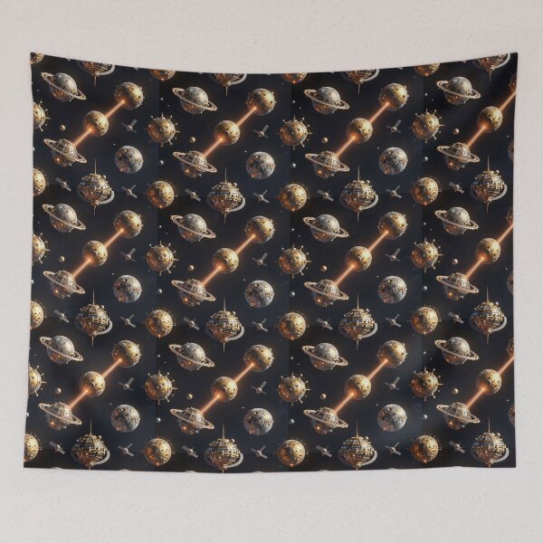 Item preview, Orbital Megastructures Seamless Pattern designed and sold by GalacticLabs.