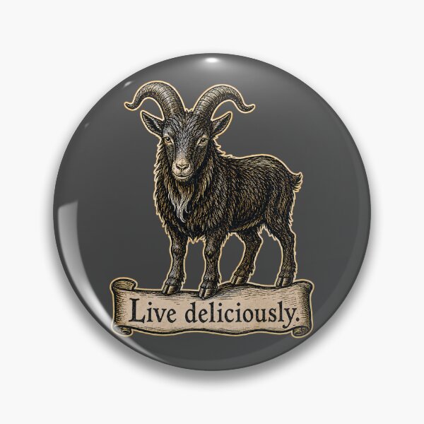 Item preview, Live Deliciously Vintage Black Goat Occult Folk Prints designed and sold by PinUpPizzazz.