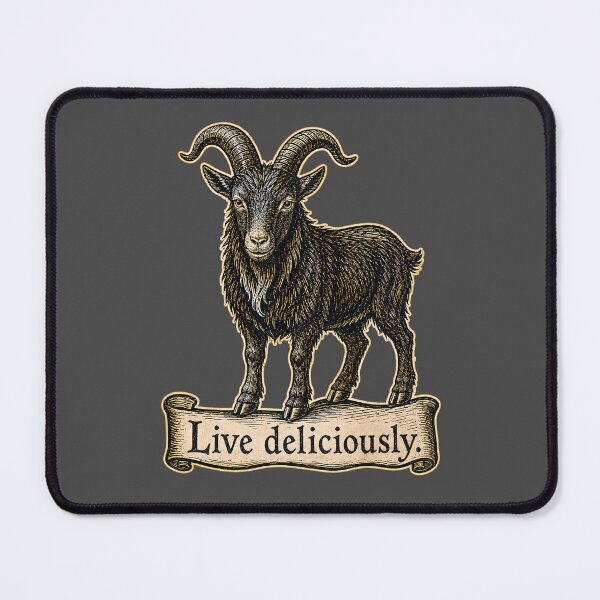 Item preview, Live Deliciously Vintage Black Goat Occult Folk Prints designed and sold by PinUpPizzazz.