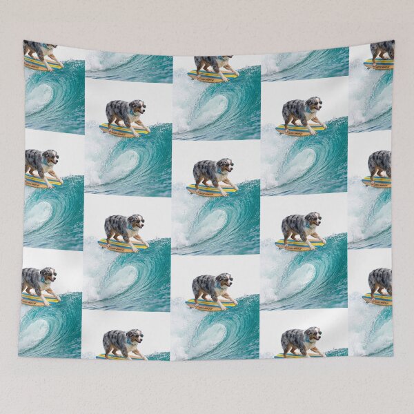 Item preview, Surfer Australian Shepherd designed and sold by PictoVibe.