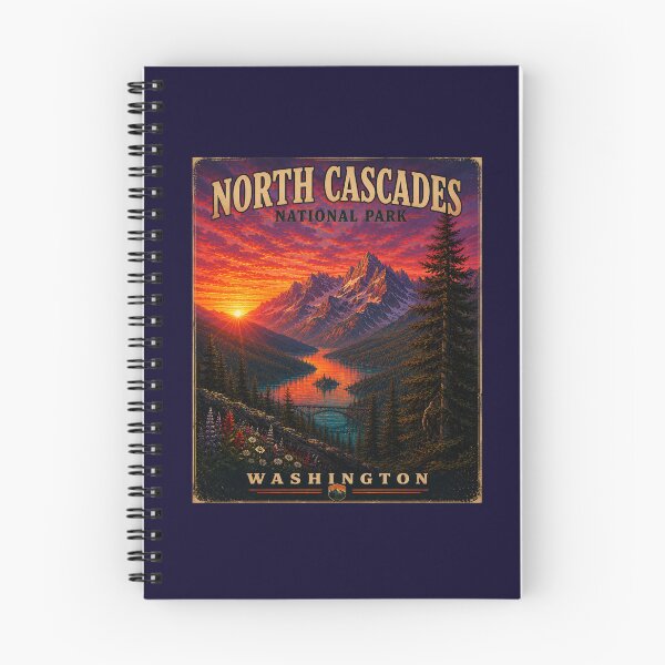 Item preview, North Cascades National Park | Washington Travel Poster | Hidden Bigfoot Art designed and sold by Swanny's Custom T-shirt and Gift Designs.