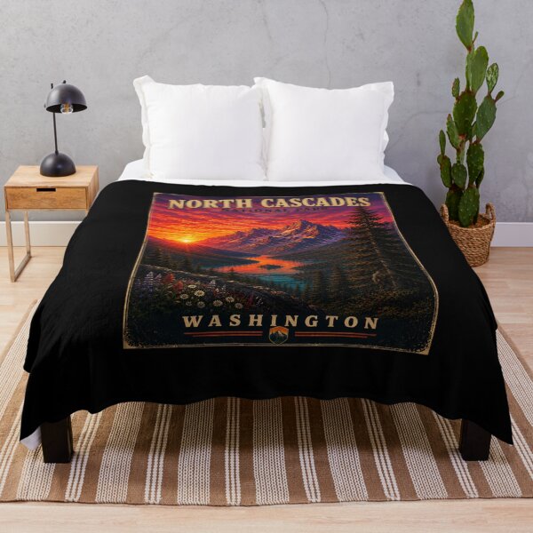 Item preview, North Cascades National Park | Washington Travel Poster | Hidden Bigfoot Art designed and sold by Swanny's Custom T-shirt and Gift Designs.