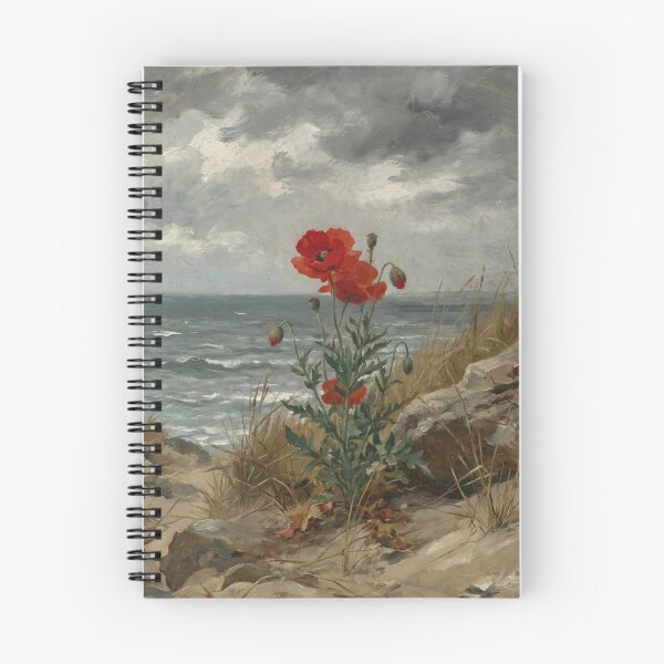 Item preview, Red Poppy Flower Painting in Winslow Homer Realism Art Style designed and sold by OddlySticky.
