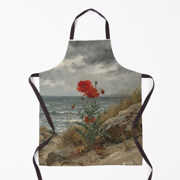 Item preview, Red Poppy Flower Painting in Winslow Homer Realism Art Style designed and sold by OddlySticky.