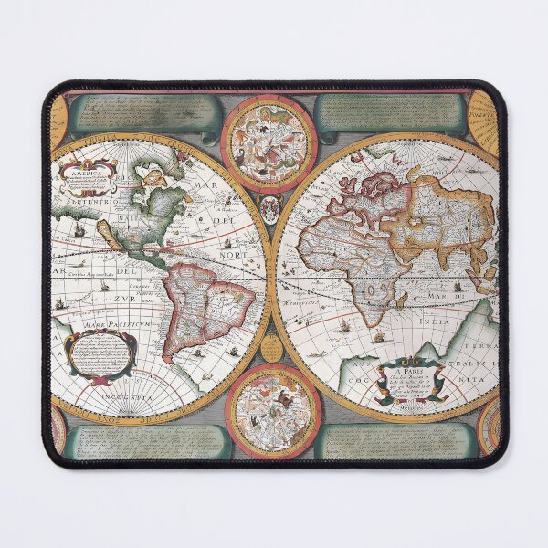 Item preview, A 17th-Century World Map with Celestial Hemispheres (1646) designed and sold by interdesigner.
