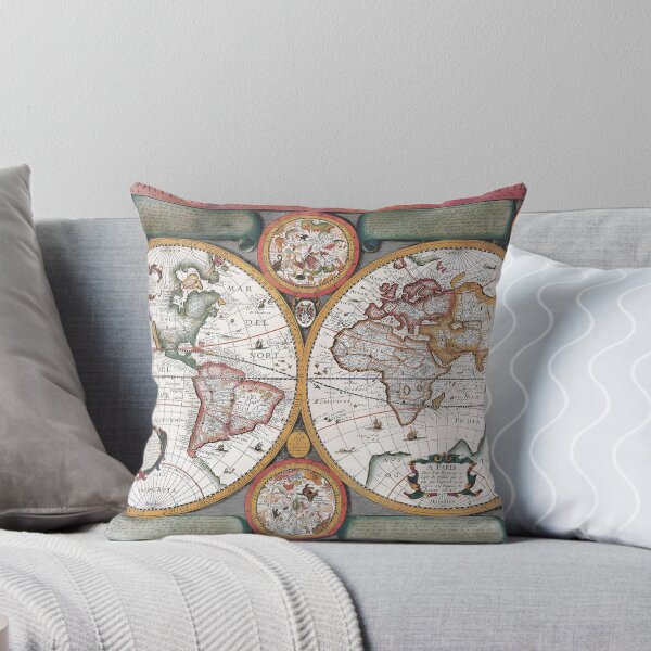Item preview, A 17th-Century World Map with Celestial Hemispheres (1646) designed and sold by interdesigner.