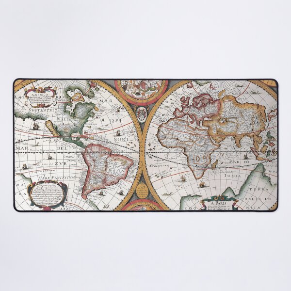 Item preview, A 17th-Century World Map with Celestial Hemispheres (1646) designed and sold by interdesigner.