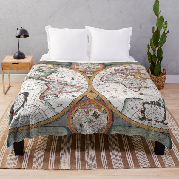 Item preview, A 17th-Century World Map with Celestial Hemispheres (1646) designed and sold by interdesigner.