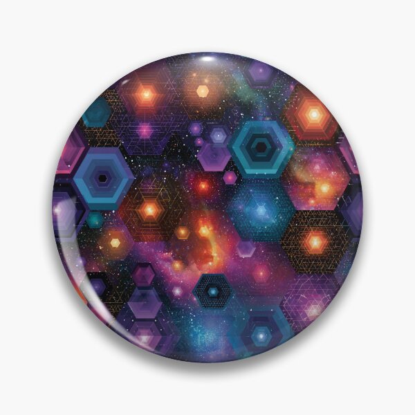 Item preview, Cosmic Hexagon Geometry – Neon Galaxy Abstract Sci-Fi Pattern designed and sold by Snifferius.