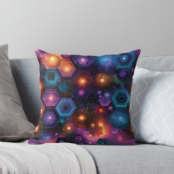 Item preview, Cosmic Hexagon Geometry – Neon Galaxy Abstract Sci-Fi Pattern designed and sold by Snifferius.