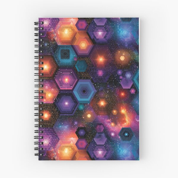 Item preview, Cosmic Hexagon Geometry – Neon Galaxy Abstract Sci-Fi Pattern designed and sold by Snifferius.