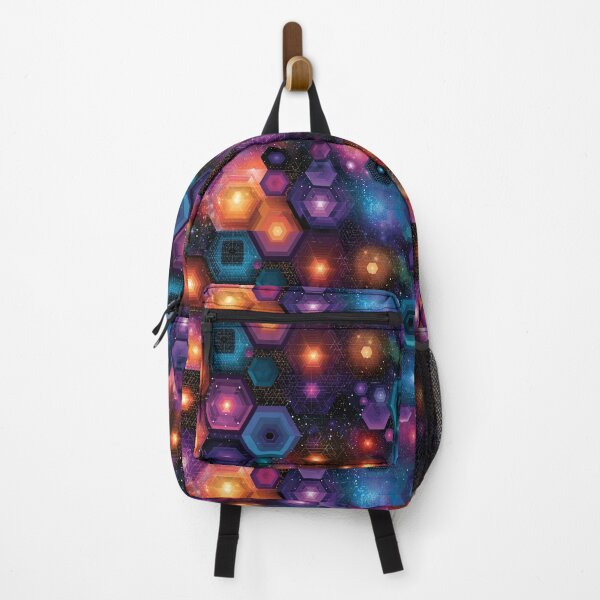 Item preview, Cosmic Hexagon Geometry – Neon Galaxy Abstract Sci-Fi Pattern designed and sold by Snifferius.