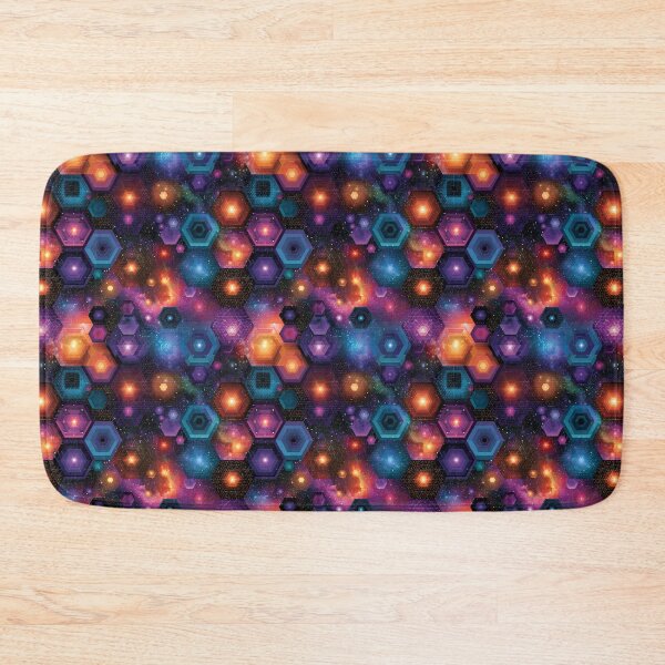 Item preview, Cosmic Hexagon Geometry – Neon Galaxy Abstract Sci-Fi Pattern designed and sold by Snifferius.