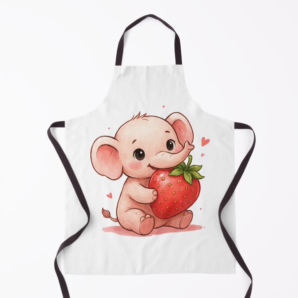 Item preview, A Sweet Baby Elephant - Holding Strawberry Kawaii designed and sold by DigitfanStudio.