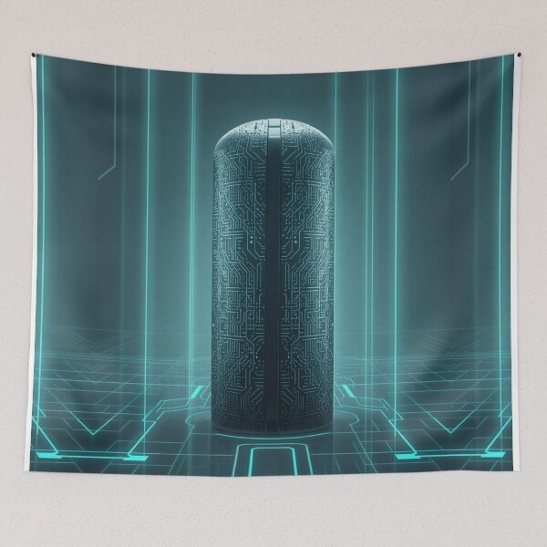 Item preview, Futuristic Cyber Capsule Sci Fi Server Art designed and sold by Uniquely Yours.
