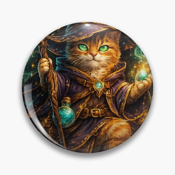 Item preview, Wizard Cat Guarding Magical Treasure designed and sold by StudioBy-ColorNest.
