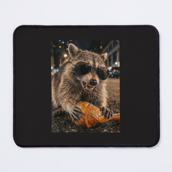 Item preview, Funny Raccoon Eating Turkey Leg Thanksgiving Meme Retro Animal Design designed and sold by kiralynstration.