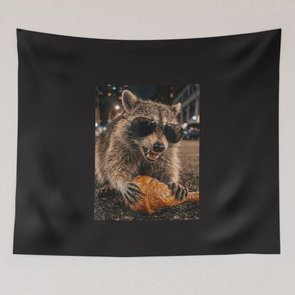 Item preview, Funny Raccoon Eating Turkey Leg Thanksgiving Meme Retro Animal Design designed and sold by kiralynstration.
