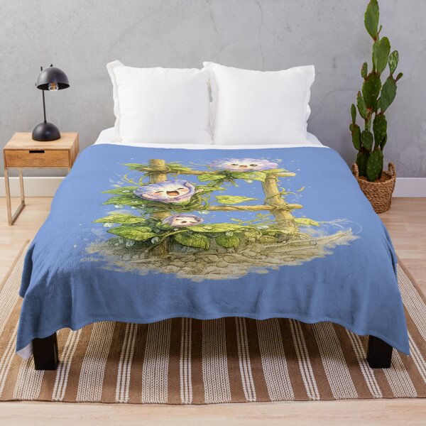 Item preview, Chibi Morning Glory Illustration – Cute Yawning Blooms on Trellis Vine Art designed and sold by MagicMakerPh.
