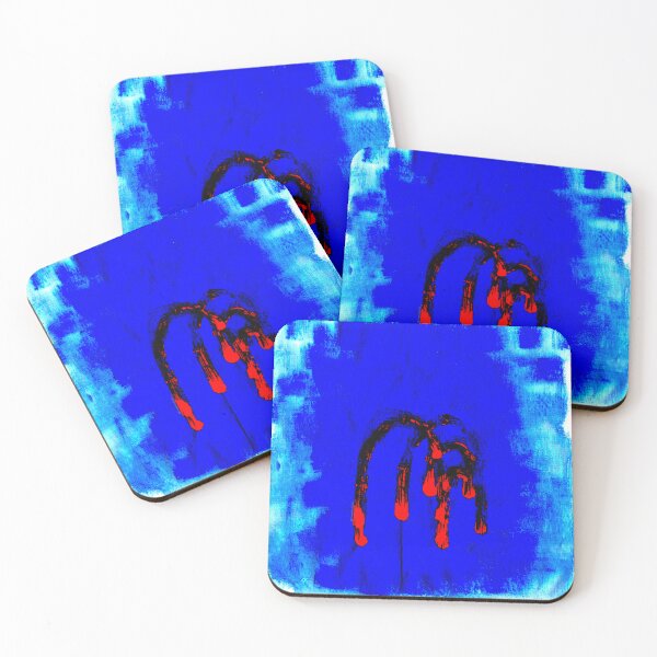 Item preview, Red Arches - Abstract Expressionist Cobalt Blue Canvas Art designed and sold by Marsailhe Milward.