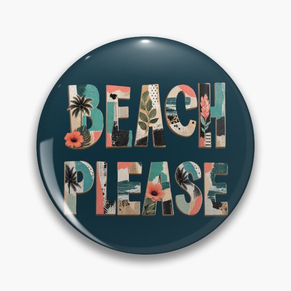 Item preview, Beach Please Retro Collage Coastal Typography designed and sold by NosandEdgy.