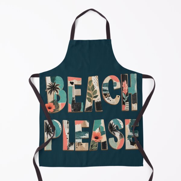 Item preview, Beach Please Retro Collage Coastal Typography designed and sold by NosandEdgy.